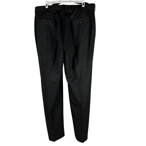 Axist Essentials Mens Dress Pants 36x32 Black Pinstripe Rayon/Polyester - Picture 2 of 6